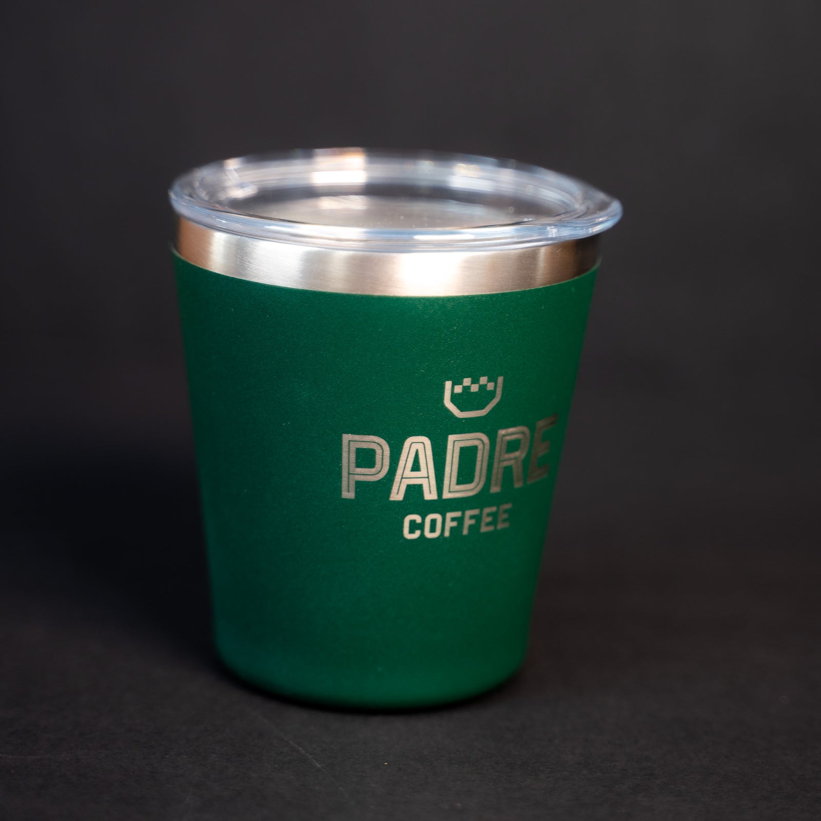 Pargo 8oz Insulated Travel Cup Padre DARK GREEN Laser Engraved