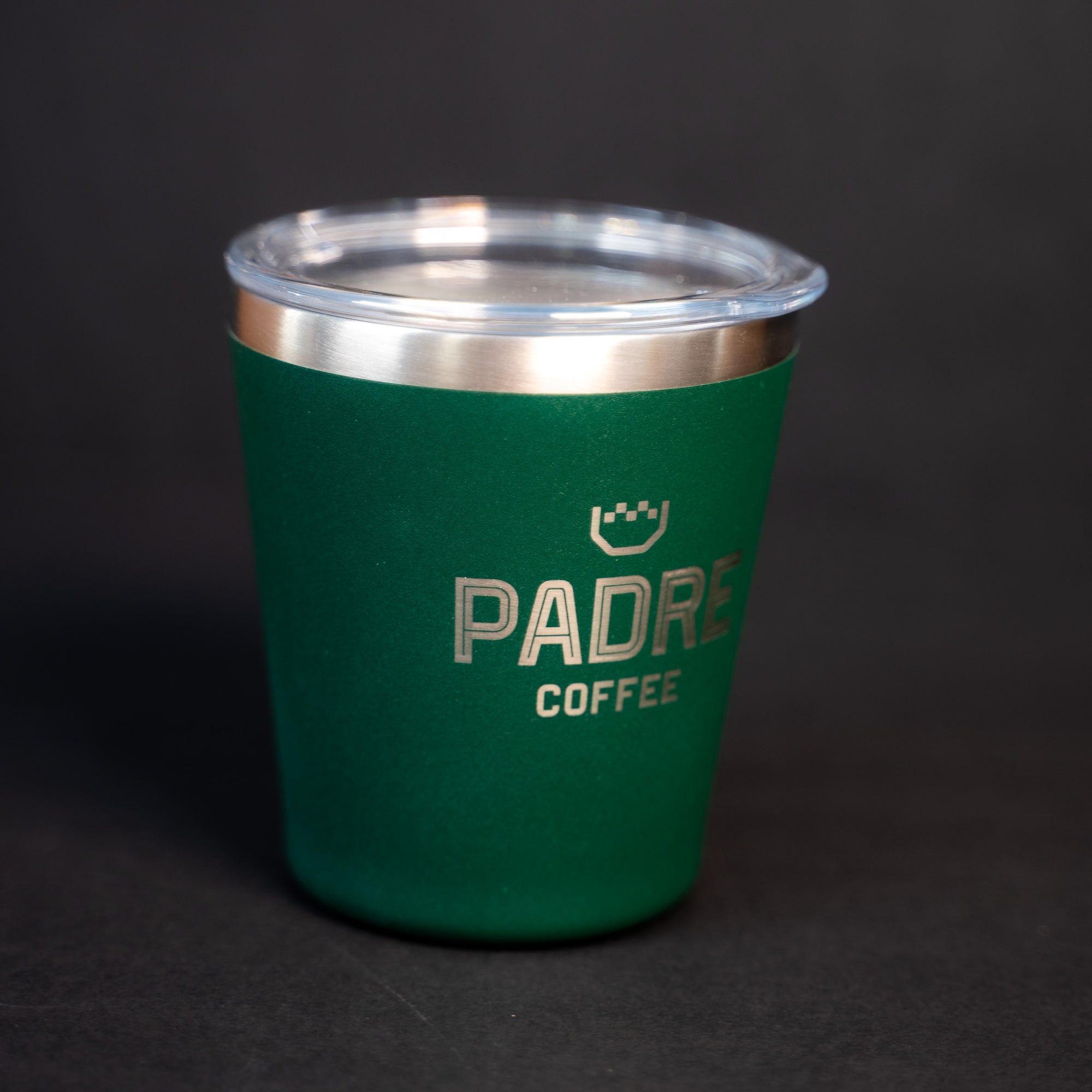 Pargo 8oz Insulated Travel Cup Padre DARK GREEN Laser Engraved