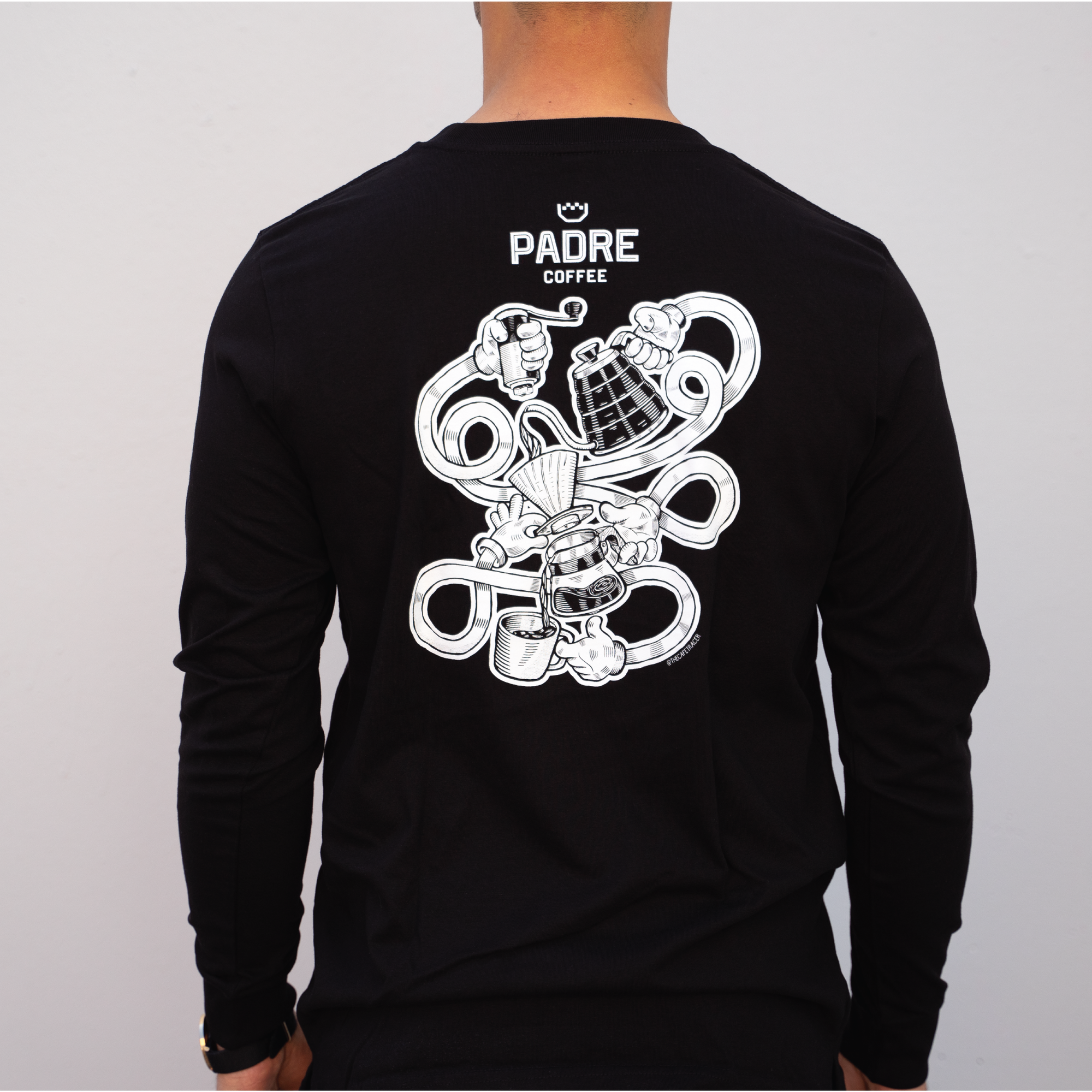 Padre Coffee X The Café Tracer - Long-Sleeved Tee (Black)
